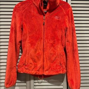 Women's North Face Bright Orange-Red Fleece Jacket